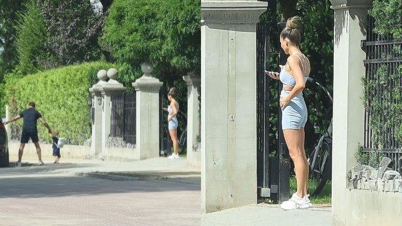 Małgorzata Rozenek trenuje o poranku w sportowym wdzianku, po czym mknie do nowej willi 