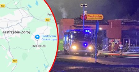 Pożar Biedronki w Jastrzębiu-Zdroju. Alert RCB do mieszkańców