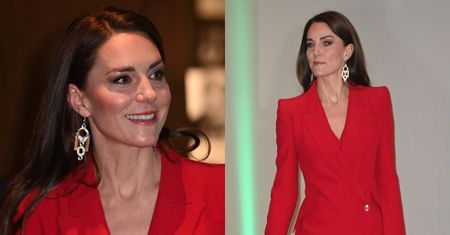 Kate Middleton zachwyca w czerwonym garniturze od Alexandra McQueena za ponad 11 TYSIĘCY ZŁOTYCH (ZDJĘCIA)