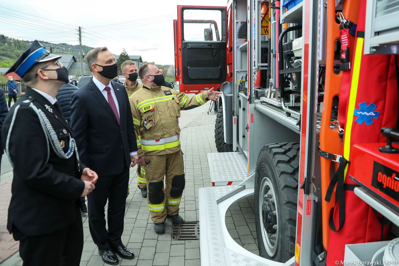 Andrzej Duda na spotkaniu ze strażakami