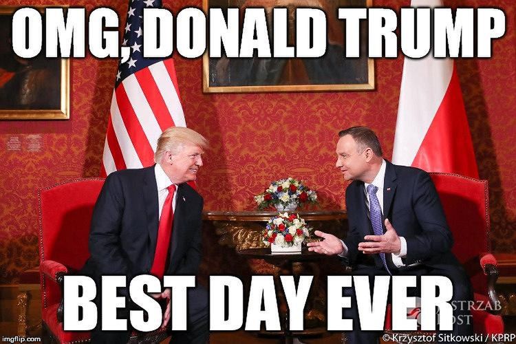 Andrzej Duda na spotkaniu z Donaldem Trumpem MEMY