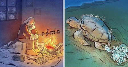 20 ilustracji otwierających oczy na problemy, z którymi zmaga się świat. Nie ignoruj ich!