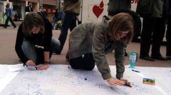 Uczestniczki happeningu