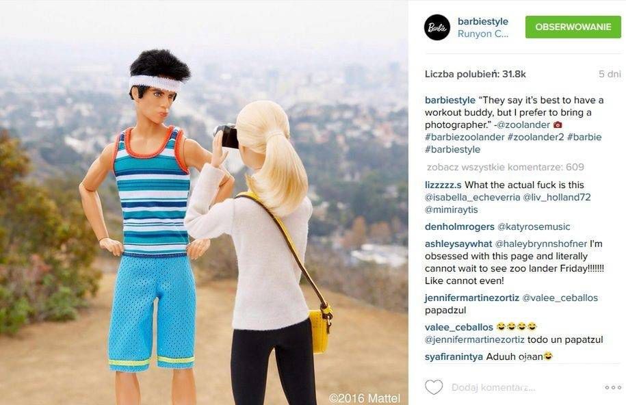 Derek Zoolander został Kenem, chłopakiem Barbie (fot. Instagram)