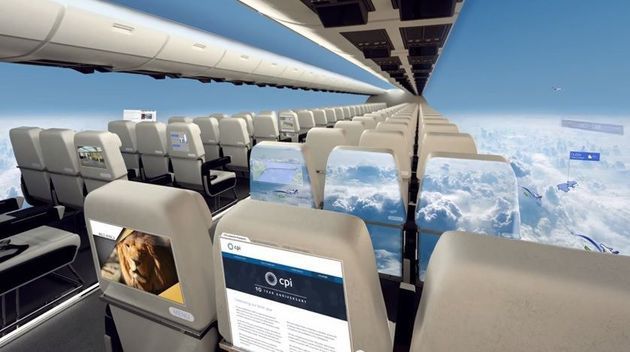 Składane siedzenia, przezroczysta podłoga i ekrany zamiast okien? Samoloty czeka rewolucja