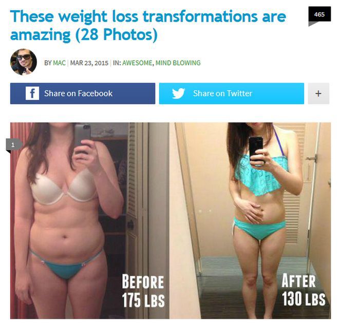 Zdjęcia anorektyczki wykorzystane jako przykład udanej diety