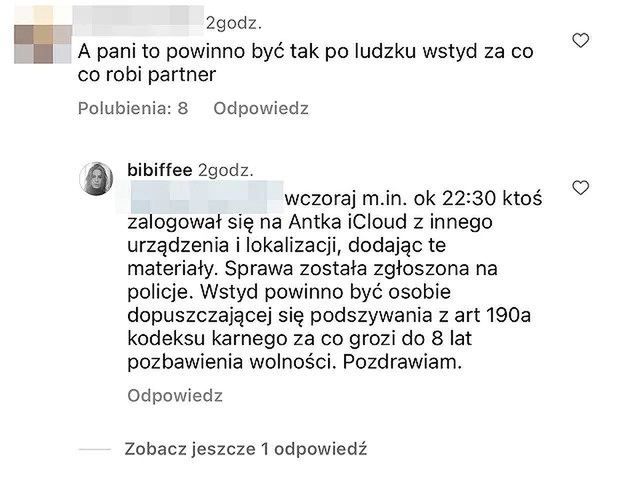 Partnerka Królikowskiego odpowiada internautce