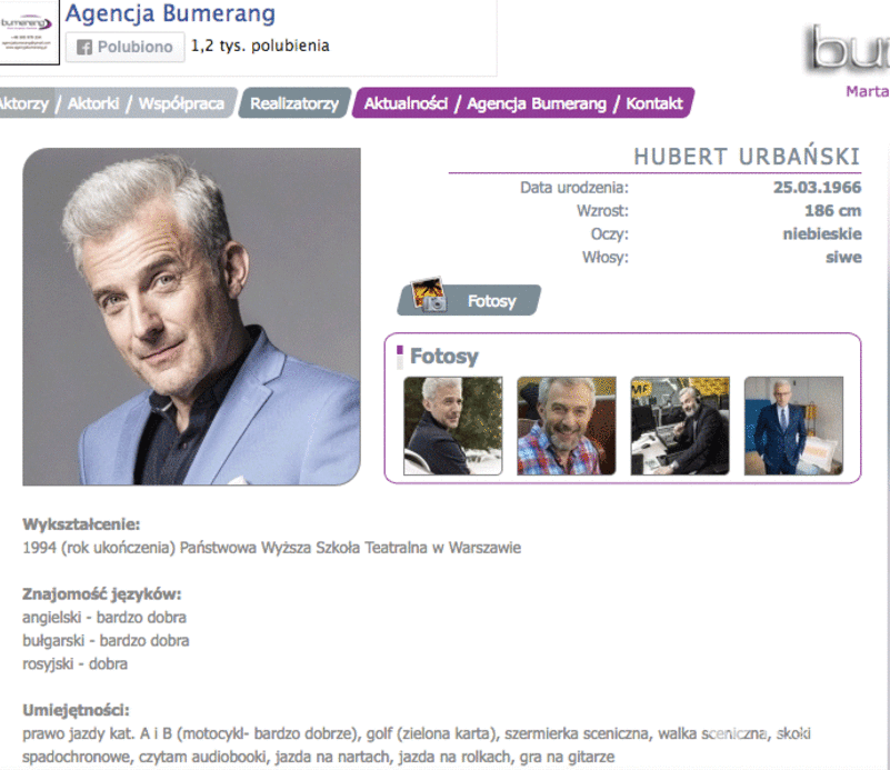 Hubert Urbański jest agentem? / screen AgencjaBumerang.pl