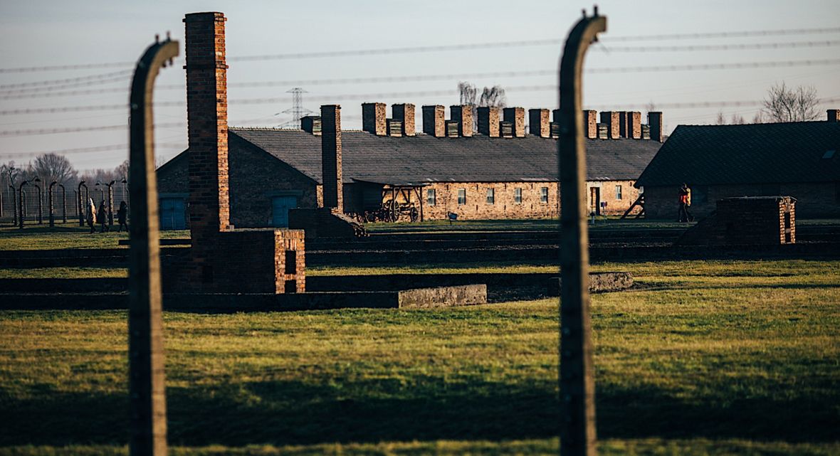 Były niemiecki nazistowski obóz koncentracyjny Auschwitz-Birkenau - widok dzisiejszy 