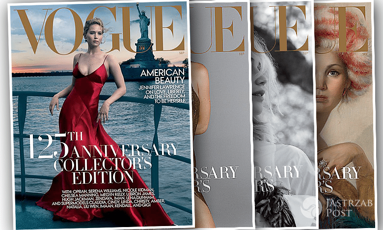 Jennifer Lawrence Vogue cztery okładki 125 lat