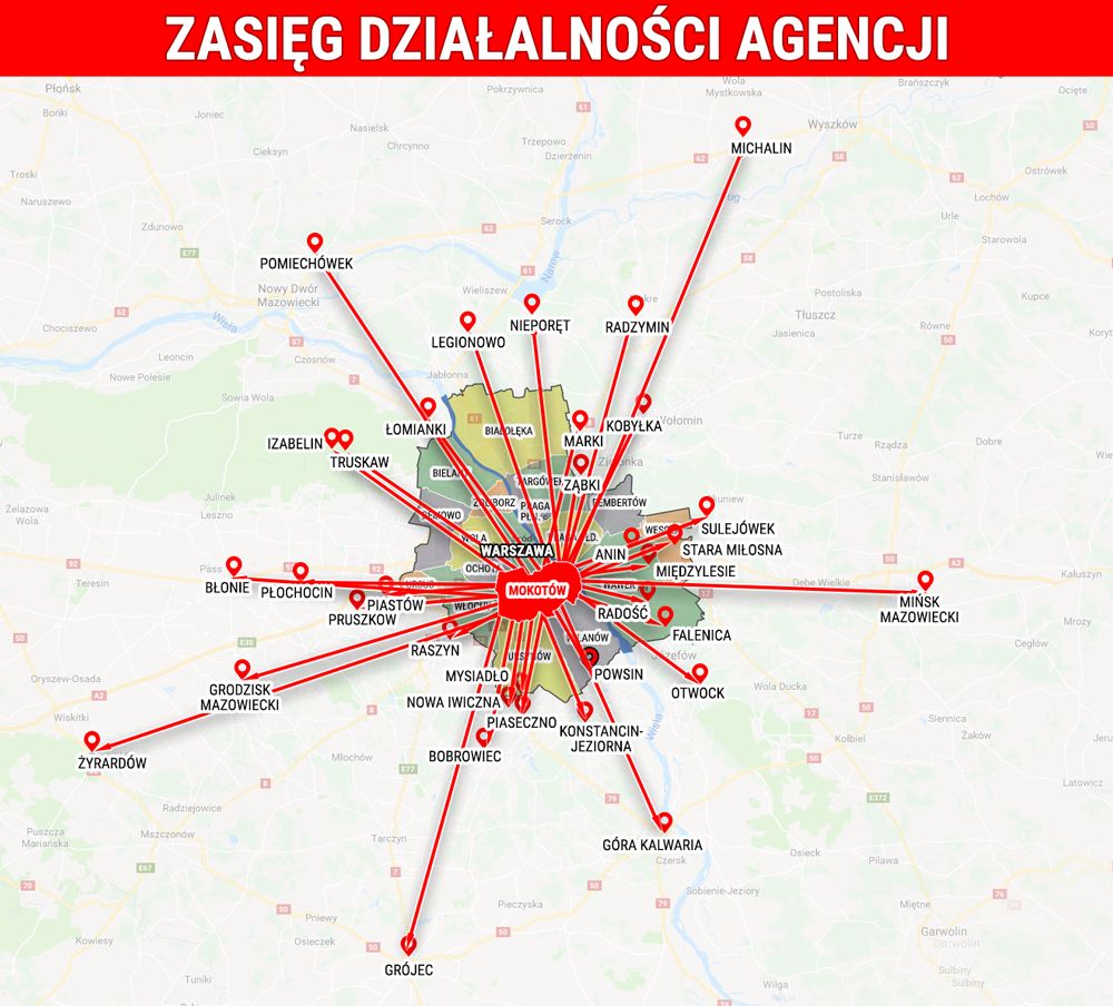 Zasięg agencji towarzyskiej na podstawie odkrytych pamiętników prostytutek. 