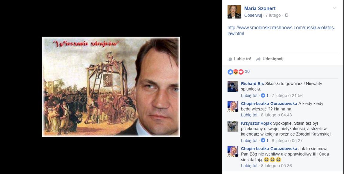 Maria Szonert na Facebooku 