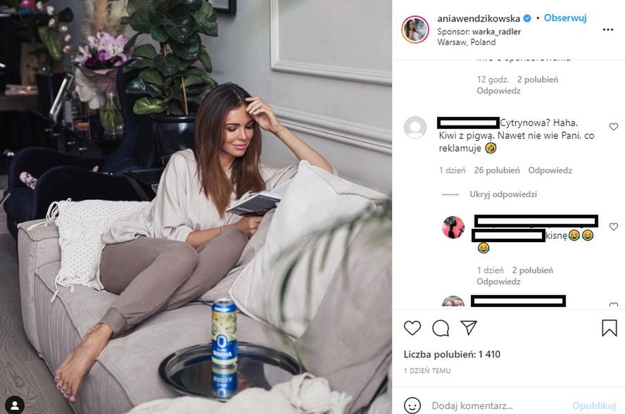 Anna Wendzikowska - wpadka na Instagramie
