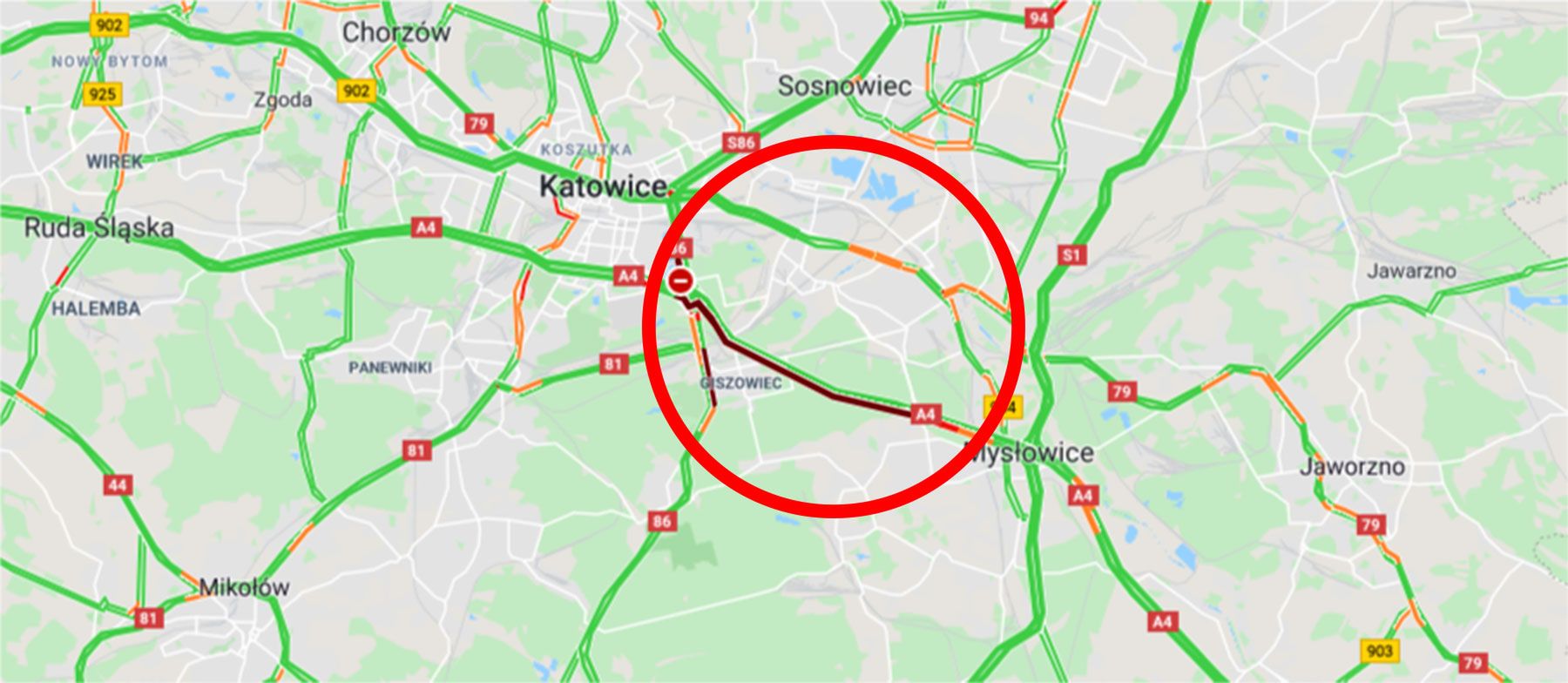 Katowice. Ogromne korki na autostradzie A4