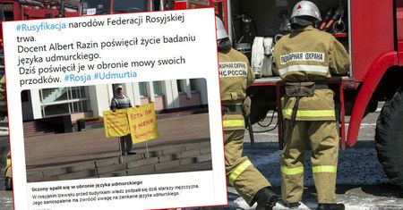 Rosja. Naukowiec dokonał samospalenia. Chciał zwrócić uwagę na zanikanie języka udmurckiego