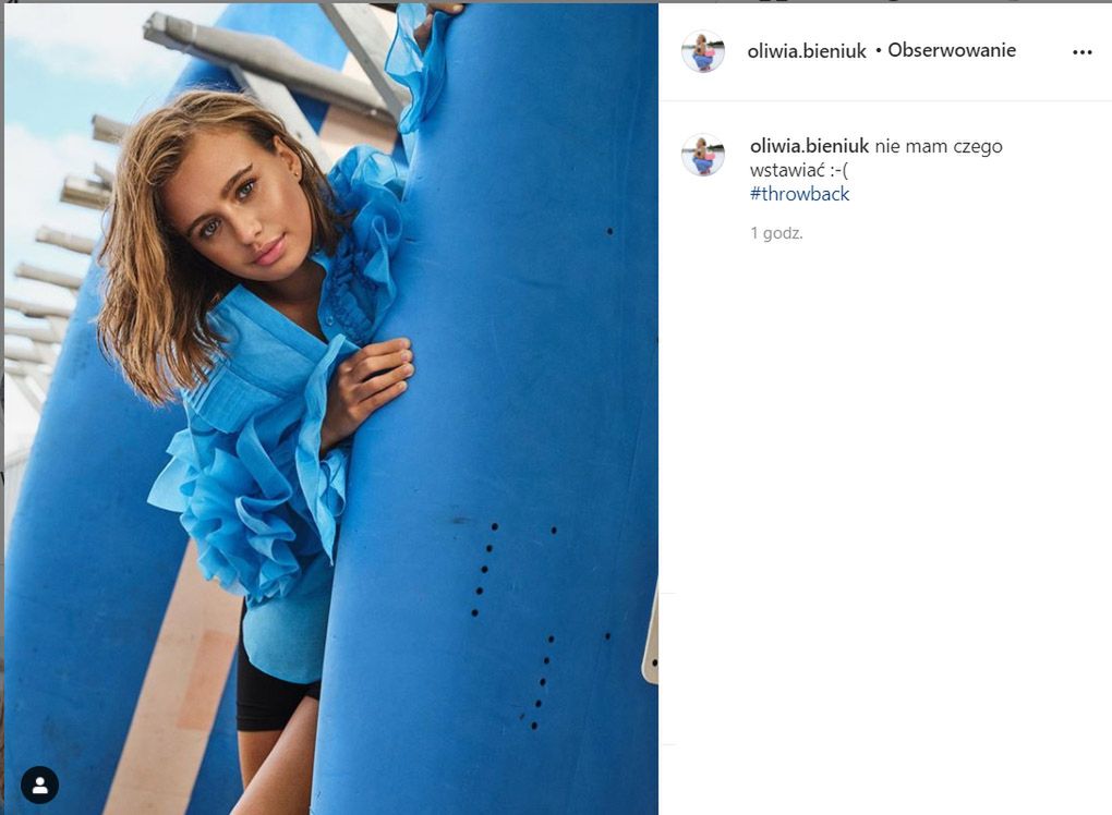 Oliwia Bieniuk żali się na Instagramie
