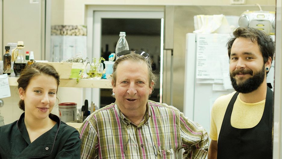 Założyciel restauracji La Bottega dei Sapori wraz z córką i zięciem