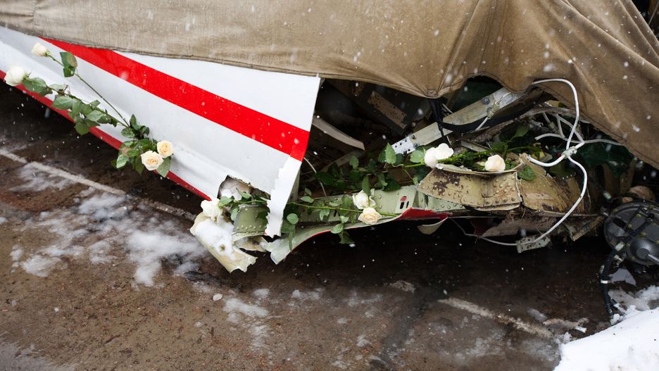 Wrak tupolewa w Smoleńsku. Zdjęcie z 9 kwietnia 2011 roku.