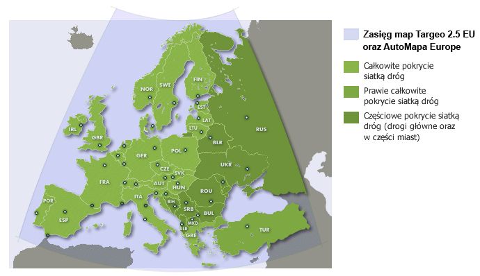 Targeo udostępnia mapy Europy