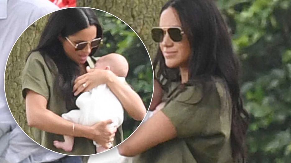 Meghan Markle i Archie Harrison na meczu polo