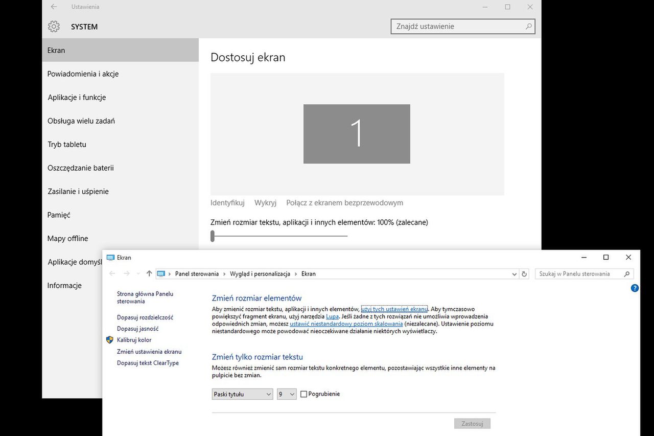 Systemowe ustawienia wielkości interfejsu w Windowsie 10