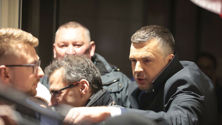 Michał Rachoń na proteście