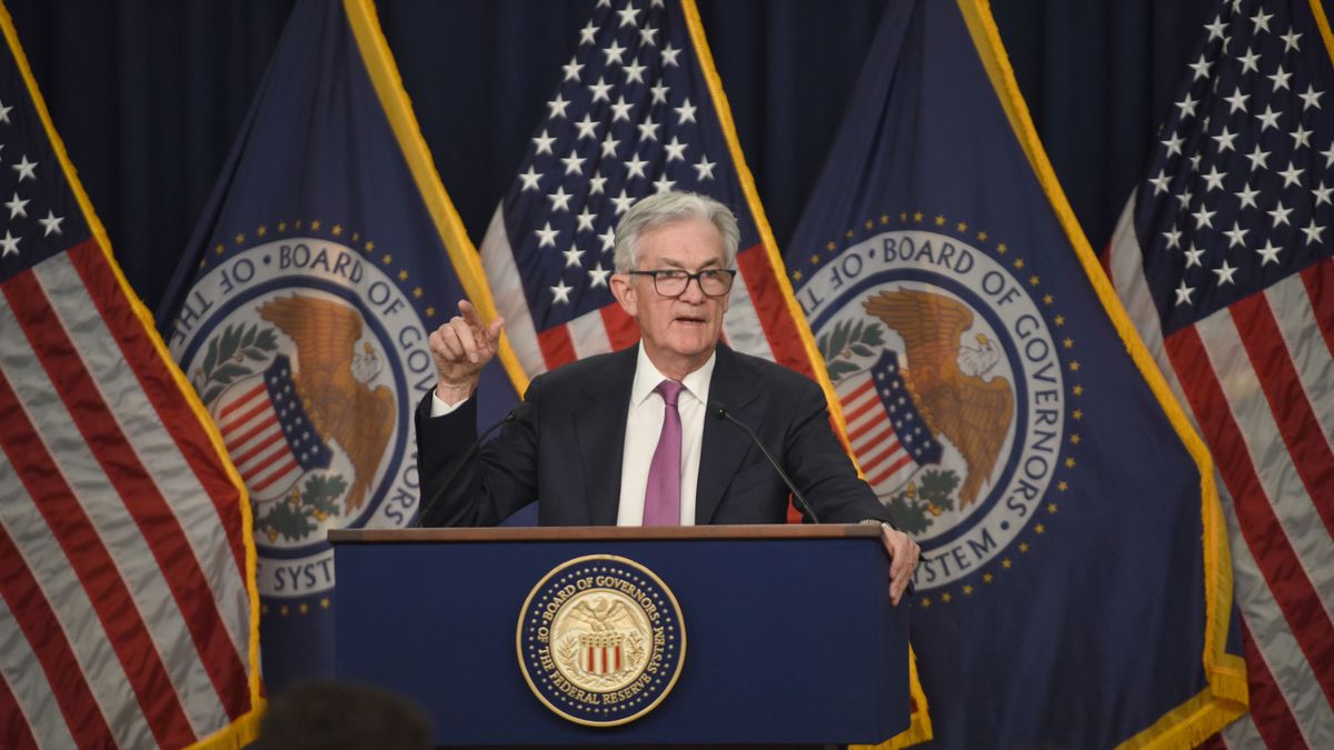 Jerome Powell Holds Press Conference On Interest Rate AnnouncementWASHINGTON, DC - FEBRUARY 01: U.S. Federal Reserve Chairman Jerome Powell speaks during a news conference after a Federal Open Market Committee meeting on February 1, 2023 in Washington, DC. (Photo by Chen Mengtong/China News Service/VCG via Getty Images)China News Serviceincrease interest