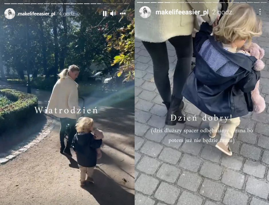 Kasia Tusk spaceruje z córkami 