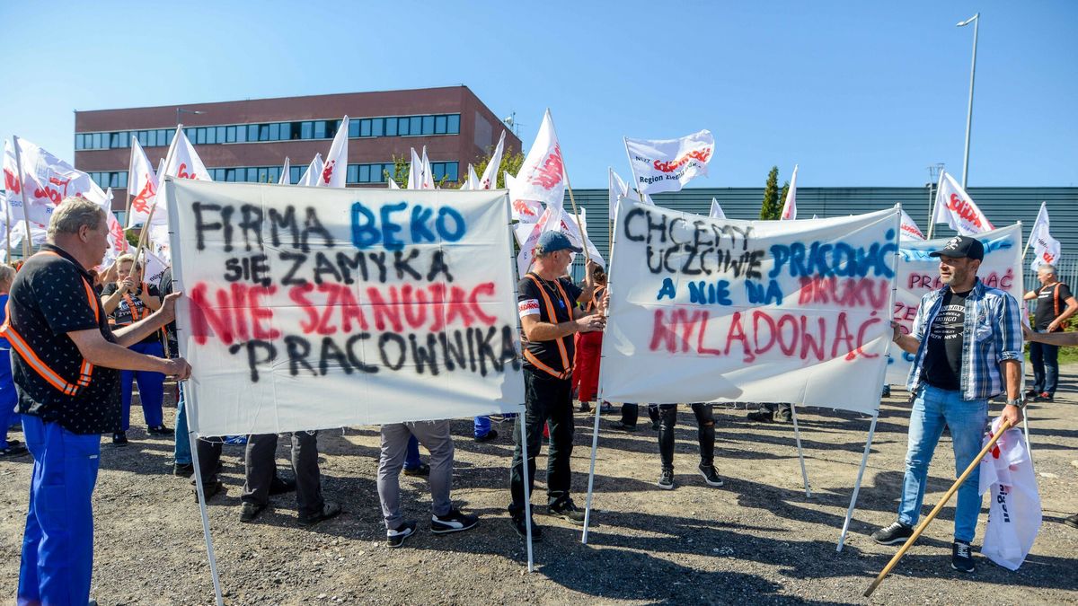 Pikieta w obronie pracowników Beko w Łodzi. 20 września 2024