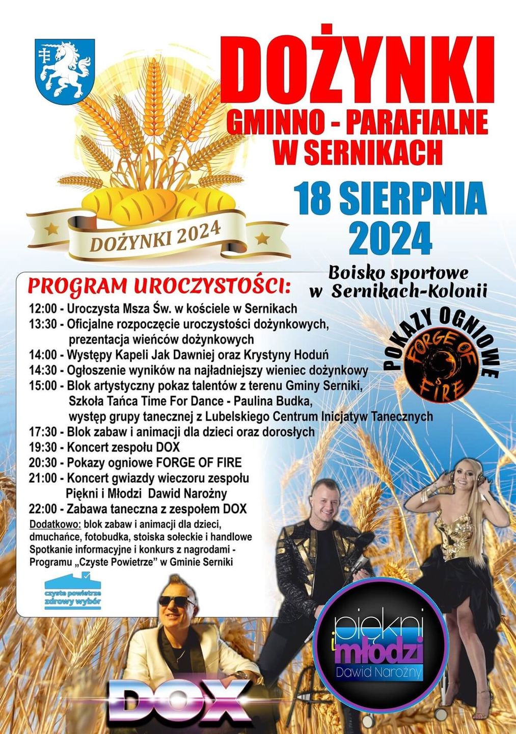 Dożynki w Sernikach-Kolonii 2024 - plakat, program wydarzenia