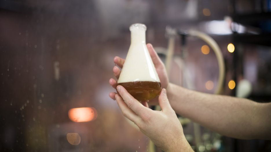 Beer is swirled inside of a beaker at a laboratory at the Young Henrys brewery in Sydney, Australia, on Friday Aug. 19, 2022. Most economists expect the Reserve Bank of Australia will shrug off the unexpected decline in the often volatile jobs report and execute a fourth half-point hike in September to bring the cash rate to 2.35%. Photographer: Brent Lewin/Bloomberg via Getty Images