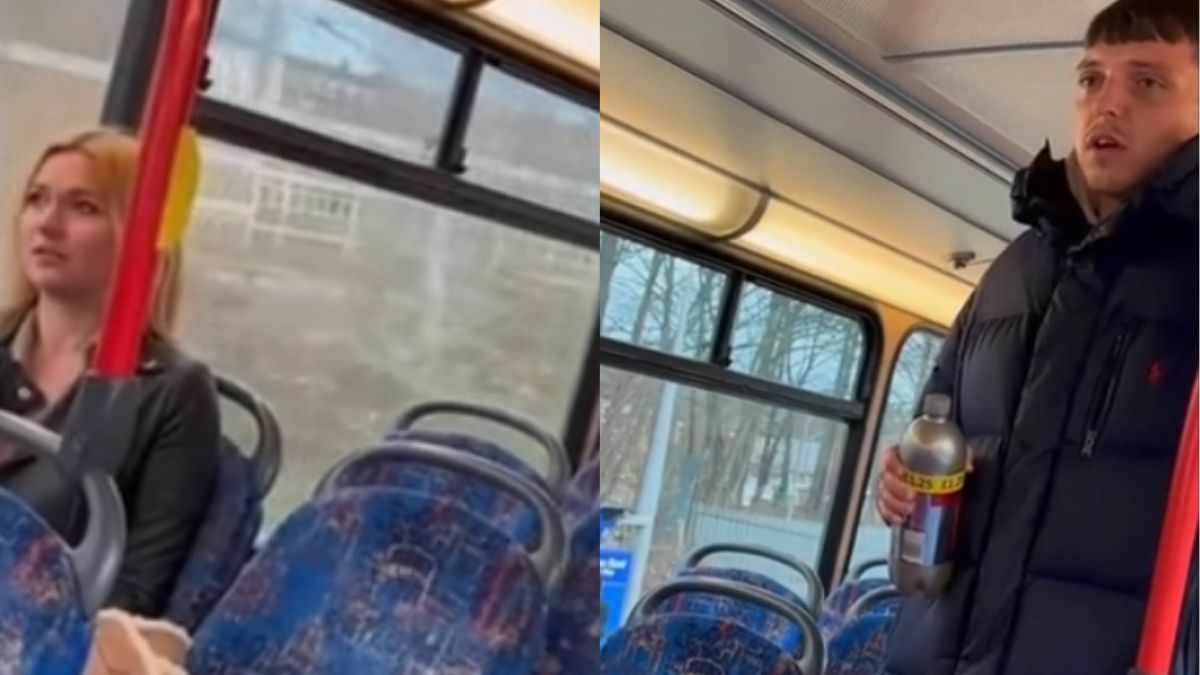 Mężczyzna zaczepiał kobietę w autobusie. 
Fot. TikTok/ceowally