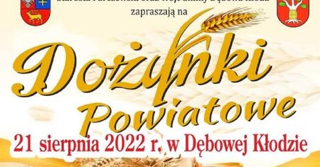 Dożynki Powiatowe Dębowa Kłoda 2022. Wystąpią: DiscoBoys i Rodzina Kaczmarków