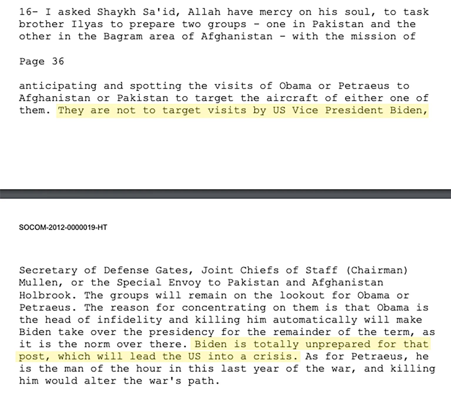 List Osamy bin Ladena