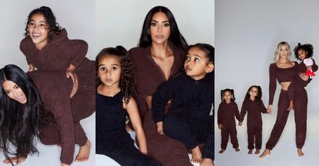Kim Kardashian pokazała kartkę świąteczną! Celebrytka wystąpiła w sesji z niepodobną do siebie Khloe i gromadką pociech (ZDJĘCIA)