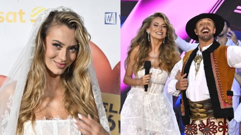 Marcelina Zawadzka w białej sukni na festiwalu w Mrągowie