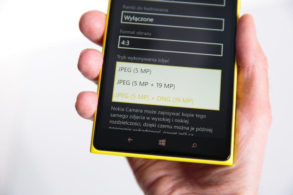 Lumia 1520 jako pierwsza miała funkcję zapisu zdjęć RAW (DNG).