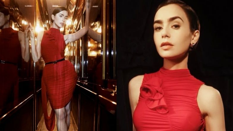 Lily Collins bryluje w sukni Magdy Butrym 