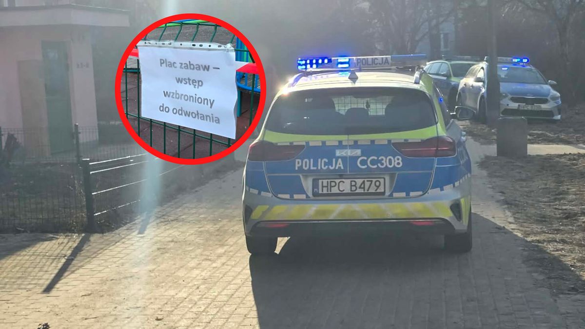 Plac zabaw w Toruniu zamknięty.