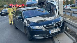 Warszawa: Kolizja na Woli. Jedno auto na boku
