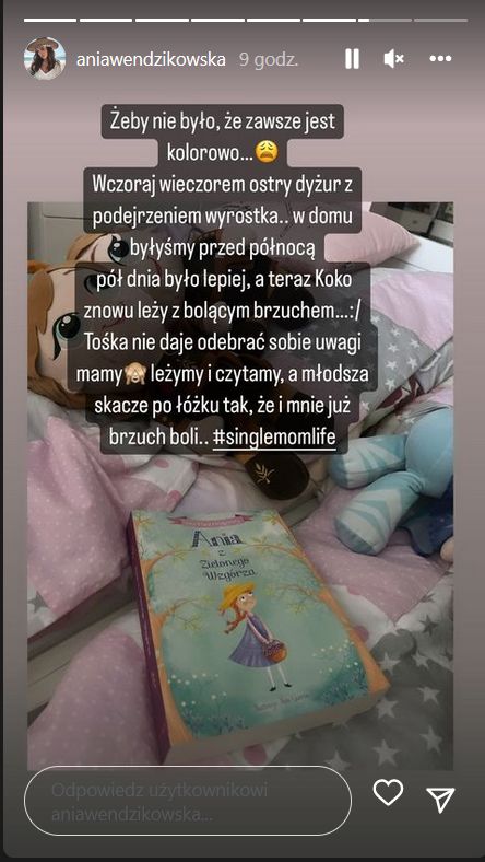 Anna Wendzikowska pisze o chorobie córki