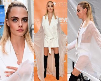 Ubrana w firankę Cara Delevingne zabrała dziewczynę na galę wspierającą LGBTQ (ZDJĘCIA)