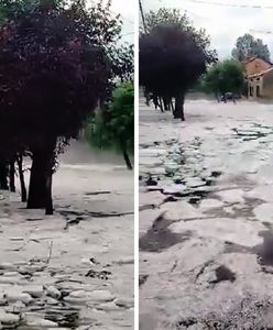 Potężne gradobicie. Nagranie w sieci, "biało jak zimą"