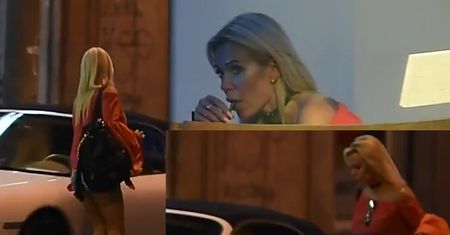 Doda w ultrakrótkich szortach wsiada do swojego Porsche