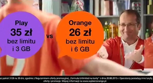 Orange zmieni reklamy Orange na Kartę z porównaniem do Play