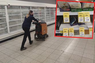 Ostatnie chwile Tesco. Puste półki i rabaty na resztki towaru