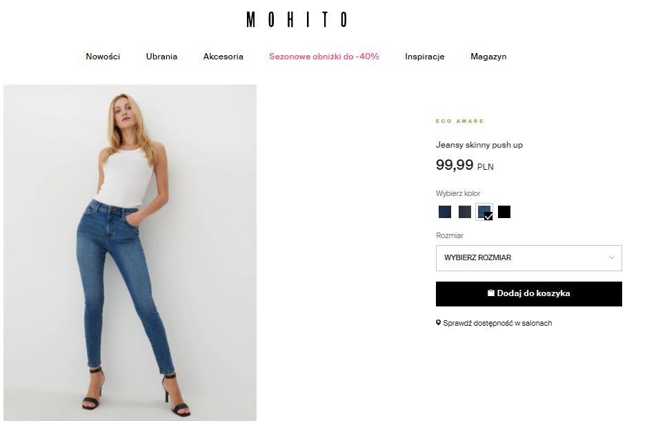 Klasyczne niebieskie rurki Mohito