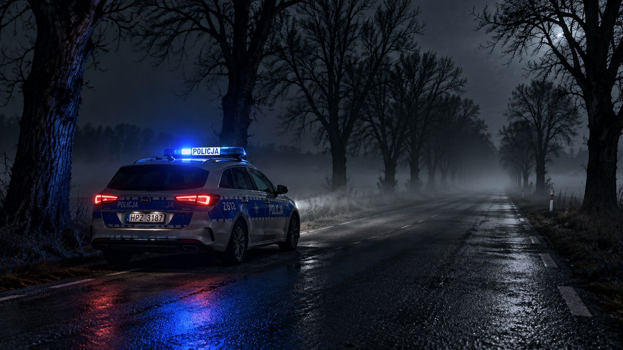 Śmiertelny wypadek w Kawczynie. Motorowerzysta uderzył w drzewo na DW 181