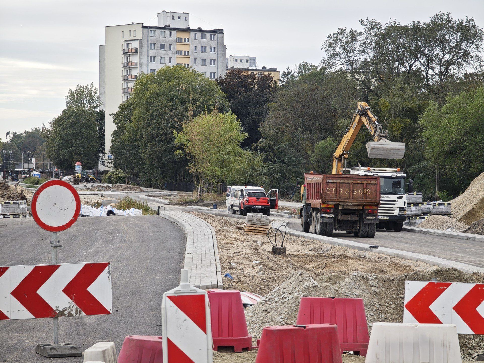 Budowa trasy staromostowej w centrum Torunia