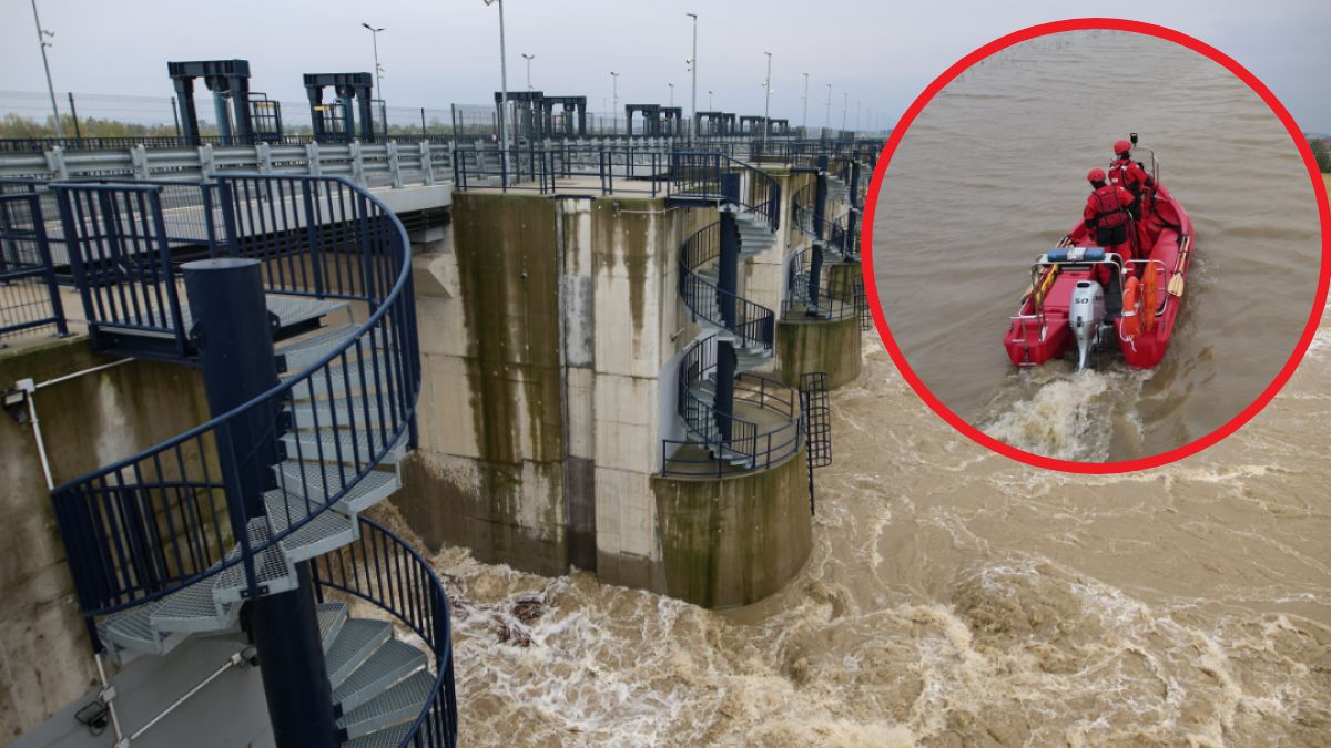 Strażacy ewakuowali 3 osoby, które wjechały autem do zbiornika